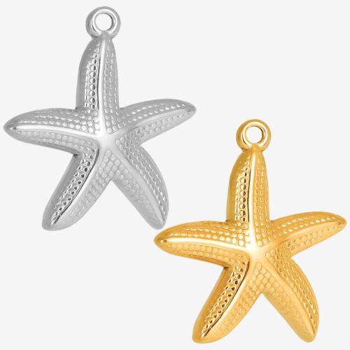 Rustfrit stål Animal Pendler, 304 rustfrit stål, Starfish, du kan DIY, flere farver til valg, 25x27mm, Solgt af PC