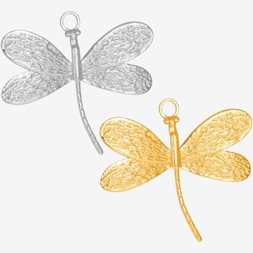 Stainless Steel Animal Pendants 304 Stainless Steel Dragonfly Vacuum Ion Plating DIY Sold By PC