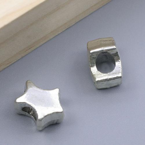 Zinc Alloy Jewelry Beads Star antique silver color plated DIY Sold By Bag