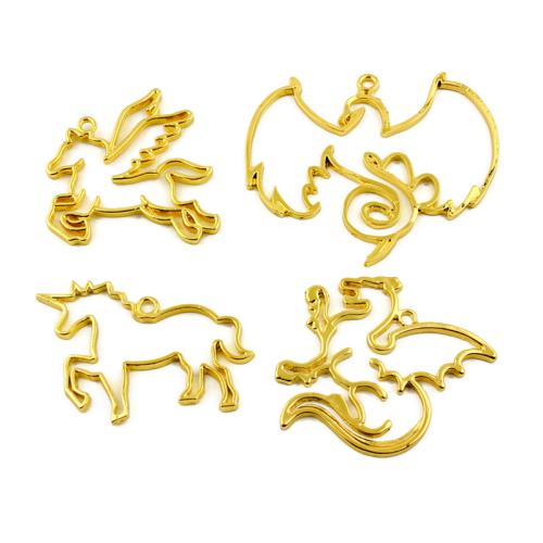 Zinc Alloy Animal Pendants gold color plated DIY Sold By Bag