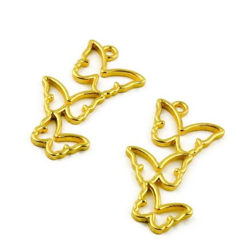 Zinc Alloy Animal Pendants Butterfly gold color plated DIY Sold By Bag