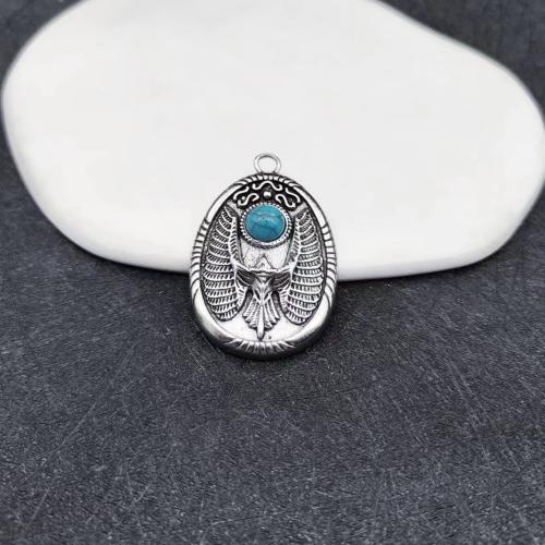 Zinc Alloy Animal Pendants with turquoise eagle plated DIY Sold By PC