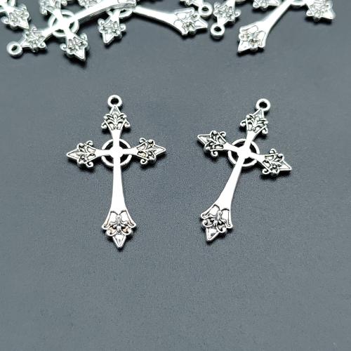 Zinc Alloy Cross Přívěsky, Zinek, Kříž, starožitné barva postříbřená, DIY, 26x43mm, 100PC/Bag, Prodáno By Bag