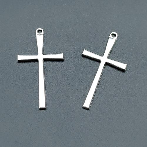 Zinklegering Cross Hangers, Zinc Alloy, Oversteken, antiek zilver plated, DIY, 24x45mm, 100pC's/Bag, Verkocht door Bag