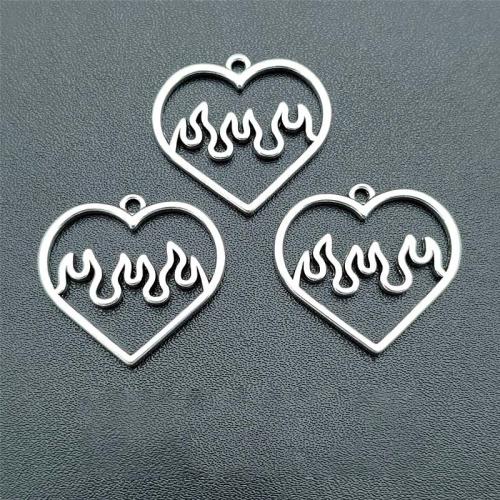 Zinc Alloy Heart Pendants antique silver color plated DIY Sold By Bag