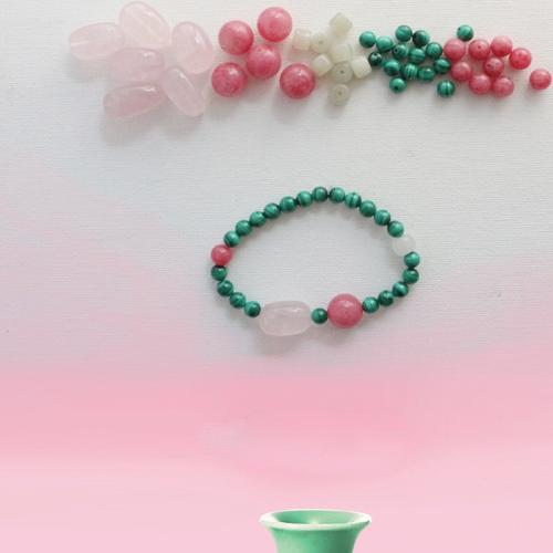 Bracelets de pierres précieuses, pierre gemme, bijoux de mode, vert, Longueur 15 cm, Vendu par PC