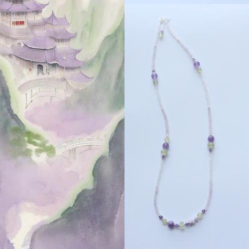 Gemstone Jewelry karoliai, Brangakmenis, Bižuterijos, mišrios spalvos, Ilgis 60 cm, Pardavė PC