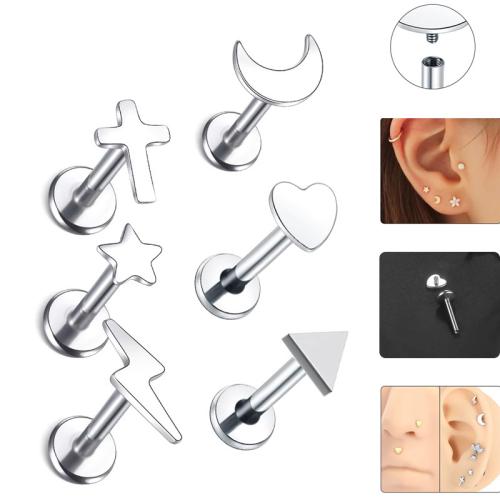 Fashion Personlighet Body Piercing Smycken Och Tillbehör, Titanlegering, polerad, Unisex & olika storlek för val & olika stilar för val, ursprungliga färgen, Säljs av PC