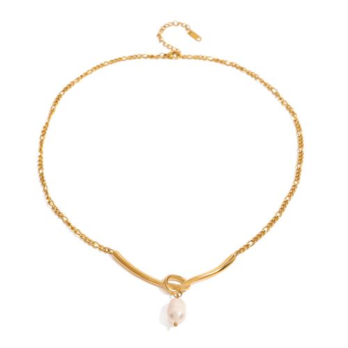 Colar de jóias de aço inoxidável, Aço inoxidável 304, with Concha de resina, with 1.96 Inch extender chain, banhado, joias de moda & para mulher, dourado, comprimento 17.7 inchaltura, vendido por PC