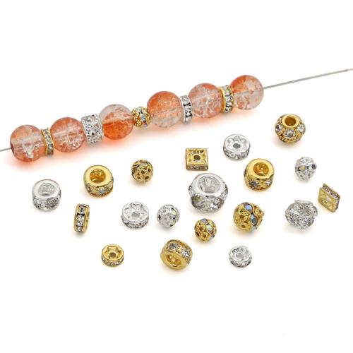 Zinc Alloy Spacer Beads plated DIY  & with rhinestone Sold By Bag