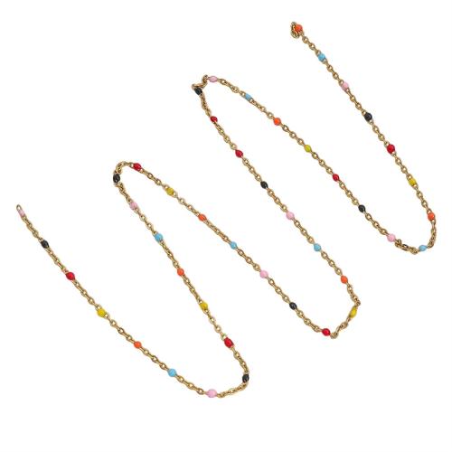 Stainless Steel Jewelry Chain 304 Stainless Steel plated DIY & enamel gold Sold By PC