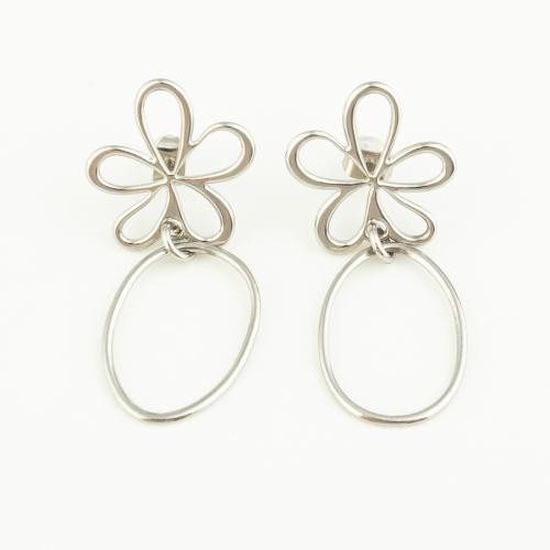 Stainless Steel Stud Earrings 304 Stainless Steel petals plated for woman original color Sold By Lot