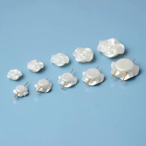 ABS Plastic Beads petals DIY white Sold By PC