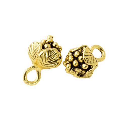 Zinco liga frutos pendentes de forma, liga de zinco, banhado, DIY, dourado, 12x8mm, Buraco:Aprox 2.5mm, vendido por PC