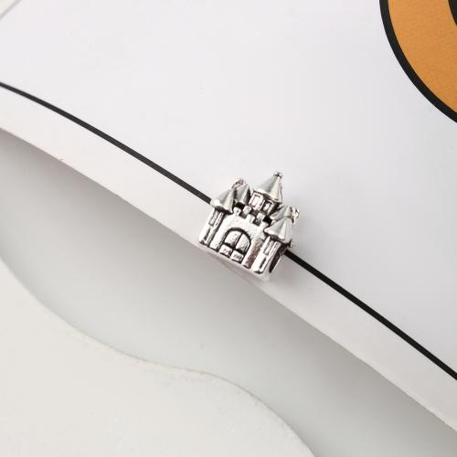 Zinc Alloy Jewelry Beads Castle antique silver color plated DIY Sold By KG