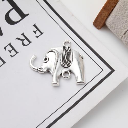 Anslutning till animalisk zinklegering, Zink Alloy, Elefant, antik silver pläterad, DIY & 2/1 slinga, 30x3x26mm, 300PC/KG, Säljs av KG