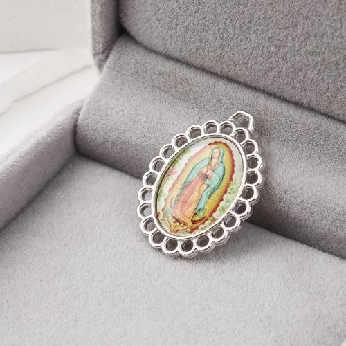 Zinc Alloy Enamel Pendants silver color plated DIY Sold By Bag