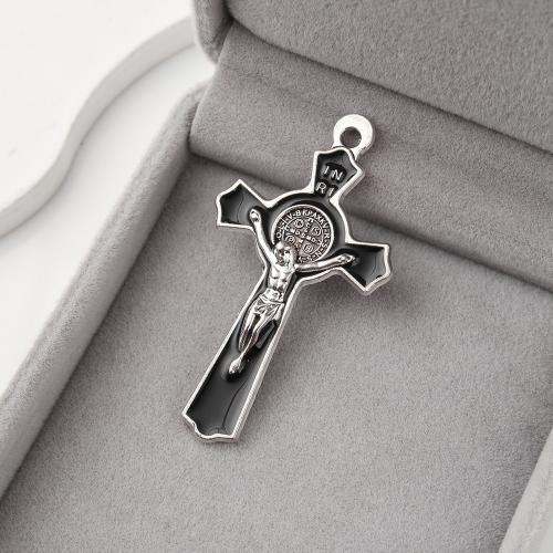 Zink legering emalj hängen, Zink Alloy, Cross, guldfärg pläterade, DIY, 27x3x50mm, 500PC/Bag, Säljs av Bag