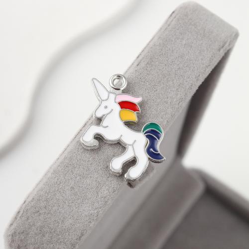 Zink legering emalj hängen, Zink Alloy, Unicorn, guldfärg pläterade, DIY, 22x1x17mm, 500PC/Bag, Säljs av Bag