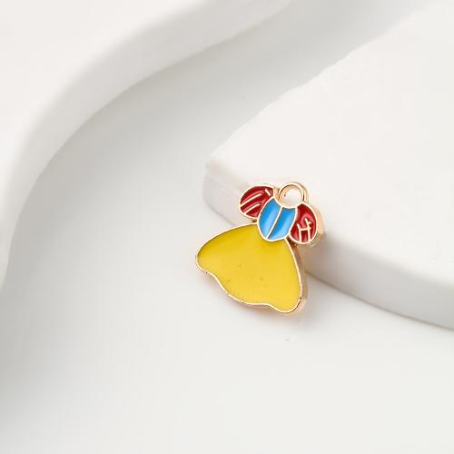 Zinc Alloy Enamel Pendants Garment gold color plated DIY Sold By Bag