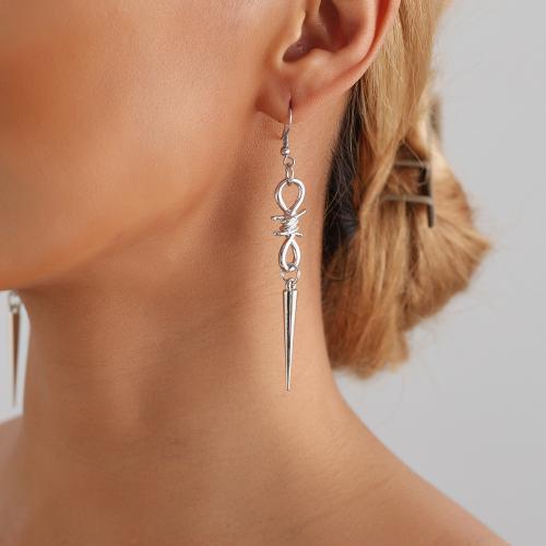 Zinc Alloy Drop Earring, platin farve forgyldt, forskellige stilarter for valg & for kvinde, Solgt af par