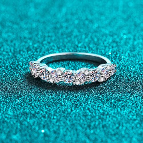 925 Sterling Silver Finger Ring with Moissanite & for woman US Ring .5-9 Sold By PC