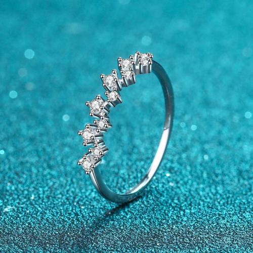 925 Sterling Silver Finger Ring with Moissanite & for woman US Ring .5-9 Sold By PC