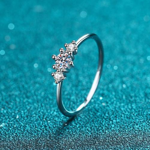 925 ezüst Finger Ring, -val Moissanite, különböző méretű a választás & a nő, Méret:4.5-9, Által értékesített PC