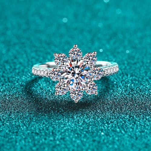 925 Sterling Silver Finger Ring Flower  & for woman US Ring Sold By PC