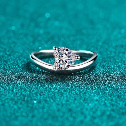 925 sterling zilver Finger Ring, Hart, verschillende materialen voor de keuze & verschillende grootte voor keus & voor vrouw, Maat:4-10, Verkocht door PC