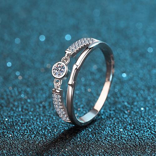 925 Sterling Silver Finger Ring with Moissanite & for woman US Ring .5-9 Sold By PC