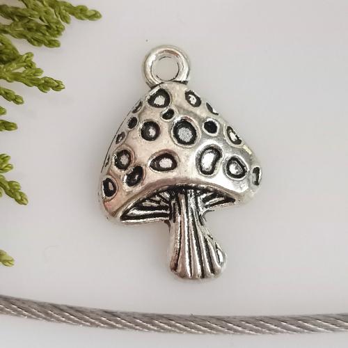 Zinc Alloy Pendants mushroom antique silver color plated DIY Sold By Bag