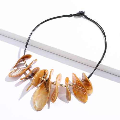 Acrylic Necklace with Brass fashion jewelry & for woman Length Approx 61 cm Sold By PC