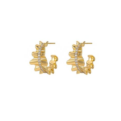 Cubic Zirconia Micro Pave Brass Earring fashion jewelry & micro pave cubic zirconia & for woman Sold By Pair