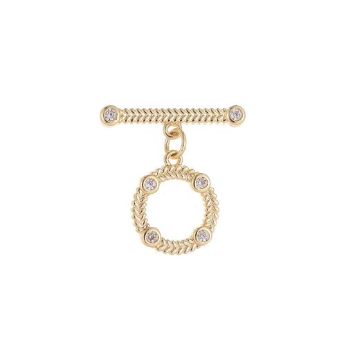 Brass Toggle Clasp DIY & micro pave cubic zirconia Sold By PC