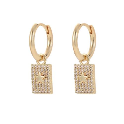 Cubic Zirconia Micro Pave Brass Earring fashion jewelry & micro pave cubic zirconia & for woman Sold By Pair