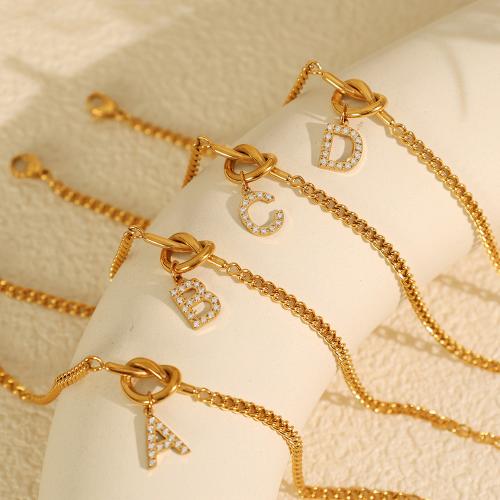 Stainless Steel Jewelry Bracelet 304 Stainless Steel with 5cm extender chain & for woman & with rhinestone golden Length Approx 18 cm Sold By PC