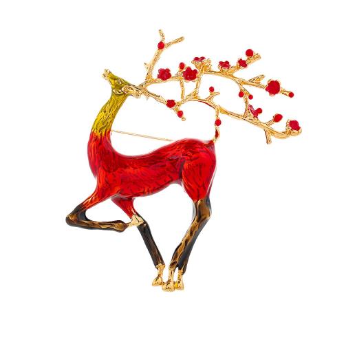 Zinc Alloy Brocher, Deer, mode smykker & for kvinde & emalje, flere farver til valg, 65x75mm, Solgt af PC