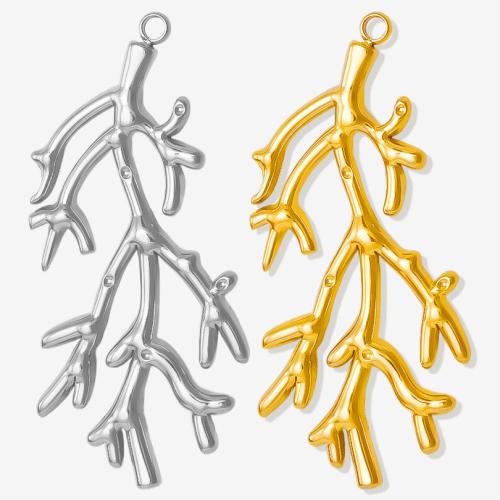 Roestvrij stalen sieraden Hangers, 304 roestvrij staal, Tak, DIY, meer kleuren voor de keuze, 19x47mm, Verkocht door PC