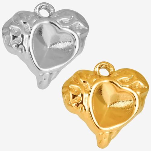 Stainless Steel Pendant Setting 304 Stainless Steel Heart Vacuum Ion Plating DIY Sold By PC