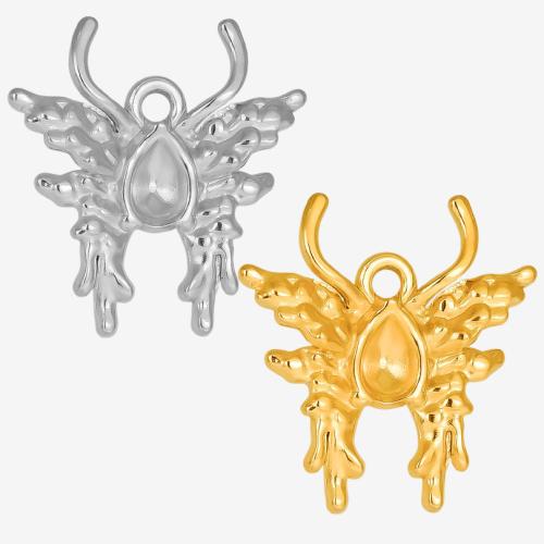 Stainless Steel Pendant Setting 304 Stainless Steel Butterfly Vacuum Ion Plating DIY Sold By PC