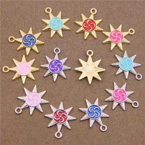 Zinc Alloy Enamel Pendants Sun plated DIY nickel lead & cadmium free Sold By Bag