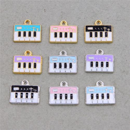 Zinc Alloy émail Pendants, alliage de zinc, Piano, Placage, DIY, plus de couleurs à choisir, protéger l'environnement, sans nickel, plomb et cadmium, 13x14.90x2mm, 100PC/sac, Vendu par sac