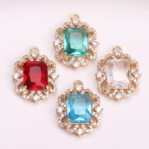 Crystal Pendants Brass with Crystal gold color plated DIY & with rhinestone nickel lead & cadmium free Sold By PC