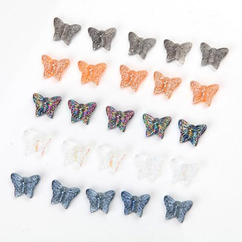 Fashion Glasperler, Glas, Butterfly, du kan DIY, flere farver til valg, 15x12mm, 5pc'er/Bag, Solgt af Bag