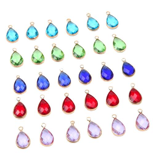 Crystal Pendants Glass with Brass Teardrop DIY Sold By PC