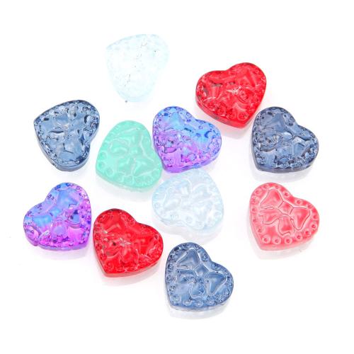 Fashion Glasperler, Glas, Heart, du kan DIY, flere farver til valg, 14x16mm, 20pc'er/Bag, Solgt af Bag