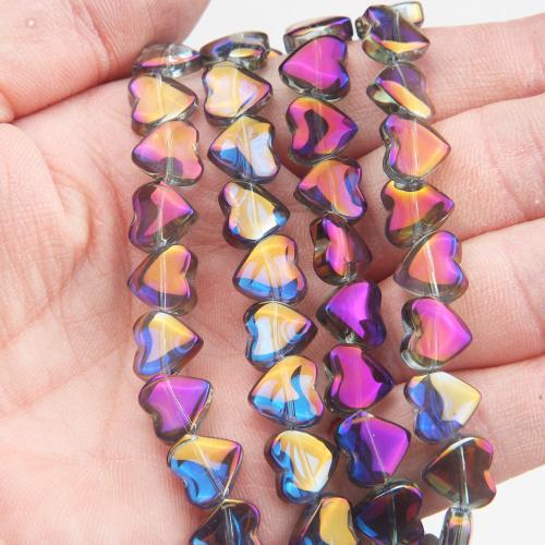 Fashion Glass Beads Heart DIY 10mm Sold By Bag