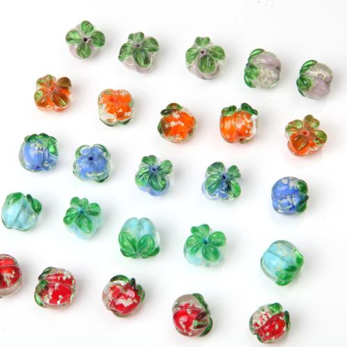 Håndlavede Lampeperler, Lampwork, frugt, du kan DIY, flere farver til valg, 11x12mm, Hole:Ca. 1.5mm, Solgt af PC