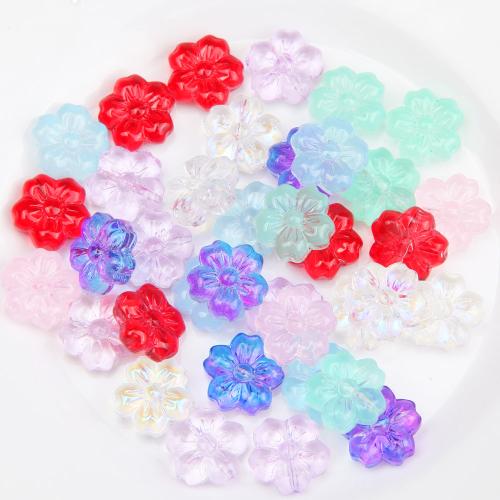 Fashion Glass Beads Flower DIY 14mm Sold By Bag